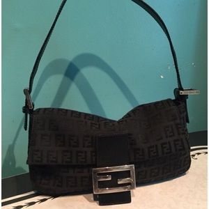 Fendi black baguette bag